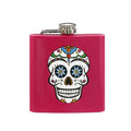 Orsina Auden Pink Hip Flask – 6oz Stainless Steel Skull Design