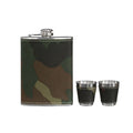 Orsina Camouflage Hip Flask and Shot Glasses Set – 8oz Outdoor Gift