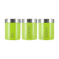 Orsina Lime Green Enamel Tea Coffee & Sugar Set | Airtight Canisters