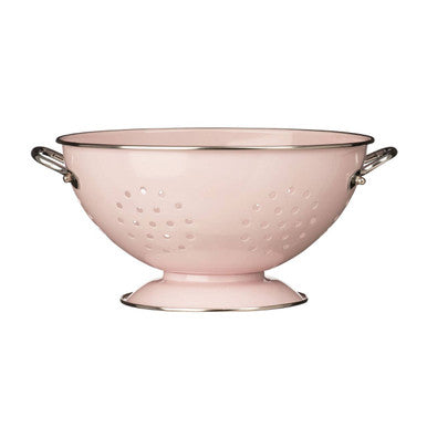 Orsina Hollis Pastel Pink Enamel Retro Colander | Kitchen Strainer