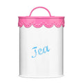 Orsina Pink Lace Tea Canister – Airtight Powder-Coated Steel Storage