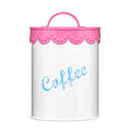 Orsina Pink Lace Coffee Canister – Airtight Metal Storage Container
