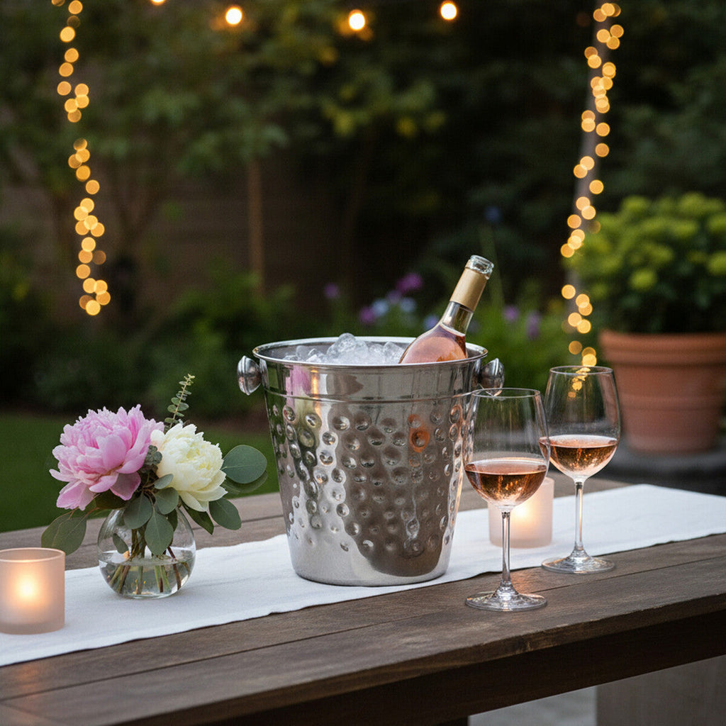 Orsina Mixology Ice Bucket – Hammered Stainless Steel Barware