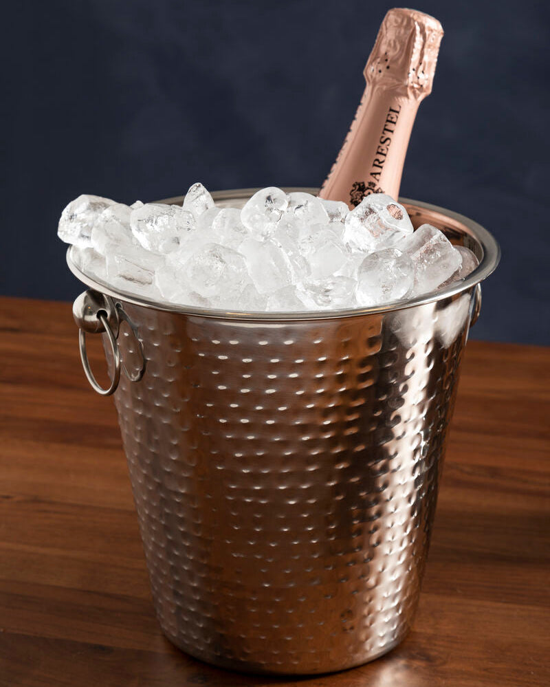 Orsina Mixology Hammered Stainless Steel Champagne Bucket | Silver
