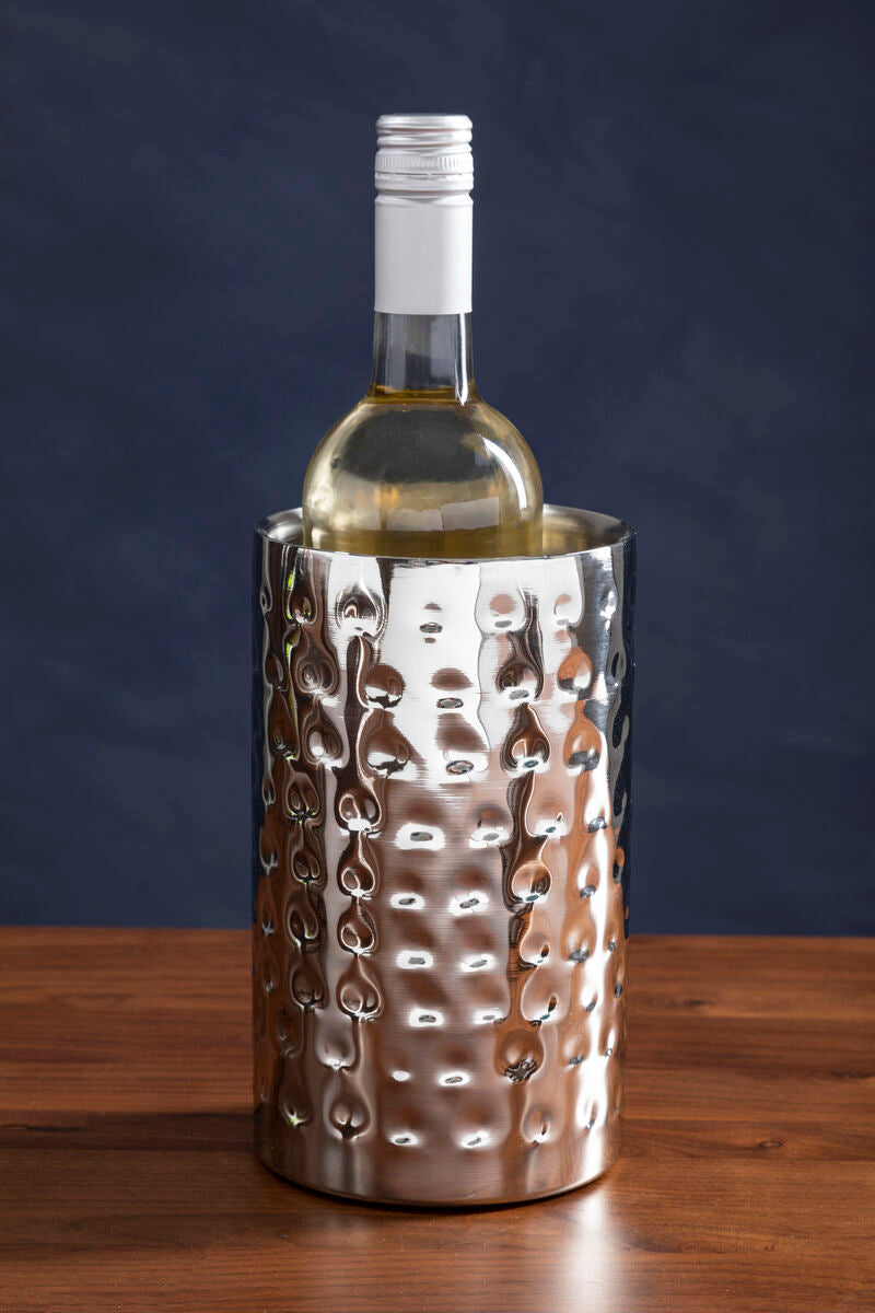 Orsina Hammered Stainless Steel Champagne Cooler | Insulated Wine Chiller