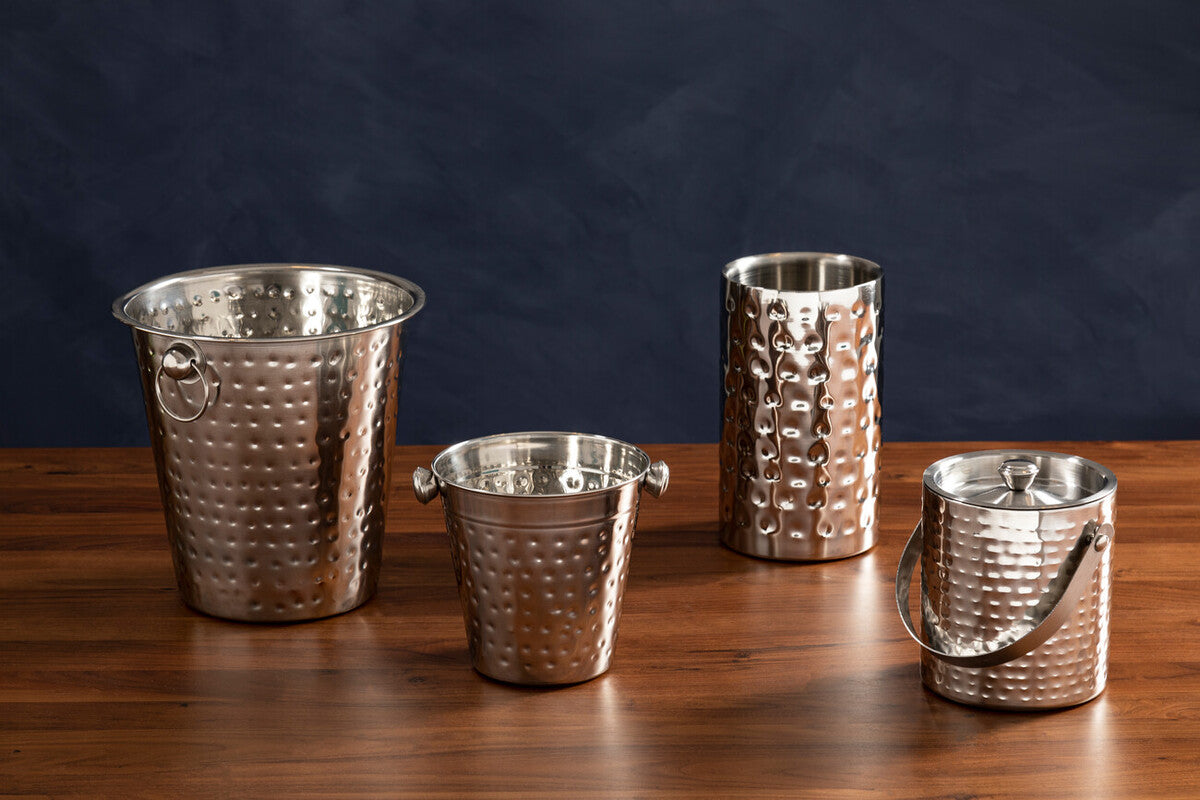 Orsina Hammered Stainless Steel Champagne Cooler | Insulated Wine Chiller