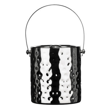 Orsina Hammered Ice Bucket with Lid and Handle – Insulated Barware