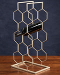 Orsina Yaxi Gold Wine Rack – 9 Bottle Geometric Iron Storage Tower