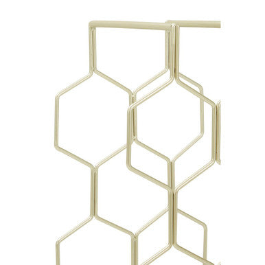 Orsina Yaxi Gold Wine Rack – 9 Bottle Geometric Iron Storage Tower