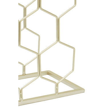Orsina Yaxi Gold Wine Rack – 9 Bottle Geometric Iron Storage Tower