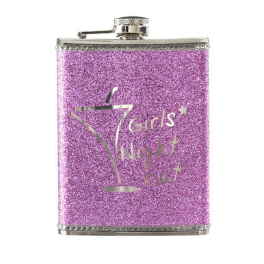 Orsina Pink Girls Night Out Hip Flask – 8oz Glitter Party Accessory