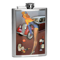 Orsina Pinup 8oz Hip Flask – Slim Silver Stainless Steel Pocket Flask