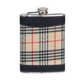 Orsina Cream Tartan Hip Flask – Stainless Steel with Leather Trim