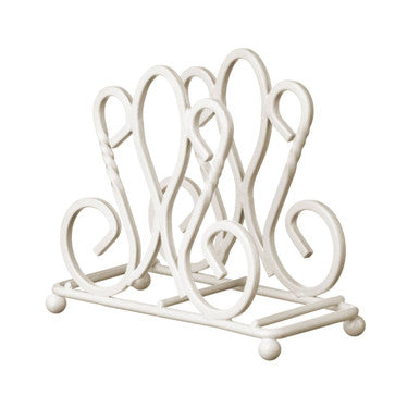 Orsina Fleur De Lis Metal Napkin Holder – Cream Table Organizer