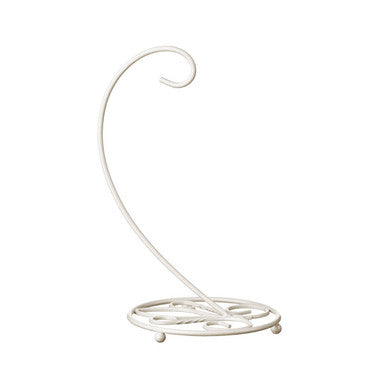 Orsina De Lis Banana Hanger – Cream Metal Fruit Stand with Scroll Base