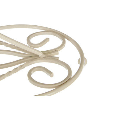 Orsina De Lis Banana Hanger – Cream Metal Fruit Stand with Scroll Base
