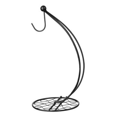 Orsina Twist Banana Hanger – Matte Black Metal Fruit Stand for Countertop