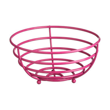 Orsina Helix Hot Pink Fruit Basket – Modern Wire Metal Kitchen Bowl