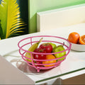Orsina Helix Hot Pink Fruit Basket – Modern Wire Metal Kitchen Bowl