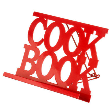 Orsina Red Enamel Cookbook Stand | Folding Recipe & Tablet Holder