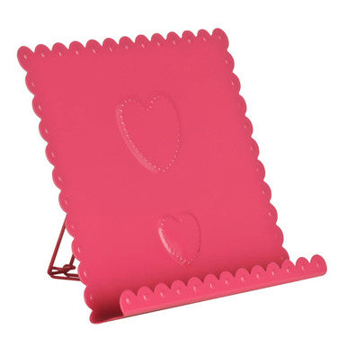 Orsina Heart Design Pink Metal Cookbook Stand & Tablet Holder