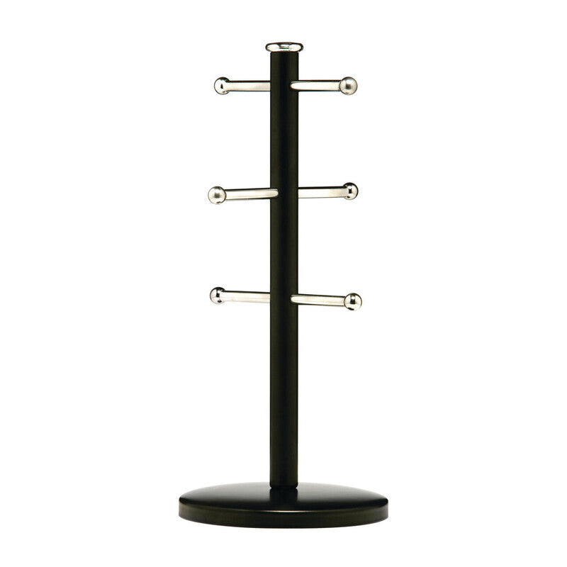 Orsina Hirano Matte Black Metal Mug Tree – 6 Cup Countertop Organizer