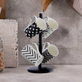 Orsina Hirano Matte Black Metal Mug Tree – 6 Cup Countertop Organizer