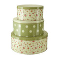 Orsina Rose Cottage Round Storage Tins – Set of 3 Iron Biscuit Tins