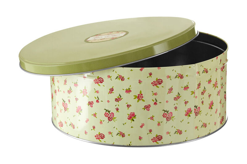 Orsina Rose Cottage Round Storage Tins – Set of 3 Iron Biscuit Tins