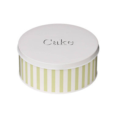 Orsina Green Candy Stripe Cake Tin | Galvanised Steel Storage Container