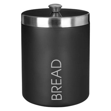 Orsina Black Enamel Bread Bin – Modern Kitchen Storage with Steel Lid