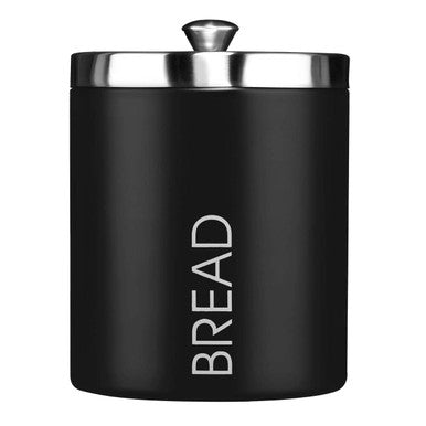 Orsina Black Enamel Bread Bin – Modern Kitchen Storage with Steel Lid