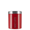 Orsina Red Enamel Biscuit Canister | Stainless Steel Lid Cookie Jar