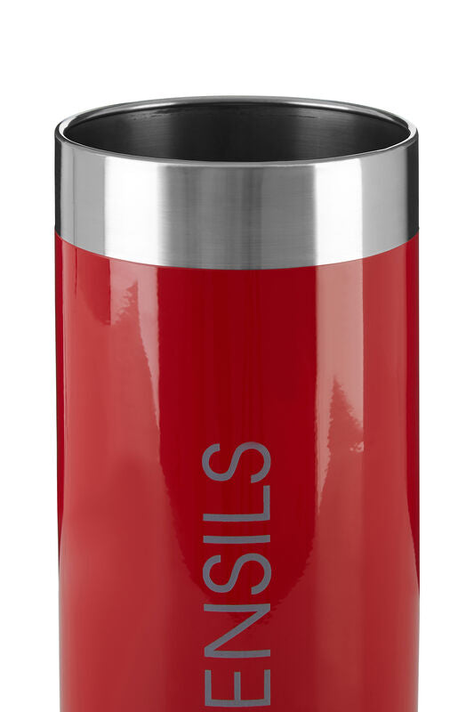 Orsina Red Enamel Utensil Holder | Stainless Steel Trim Kitchen Caddy