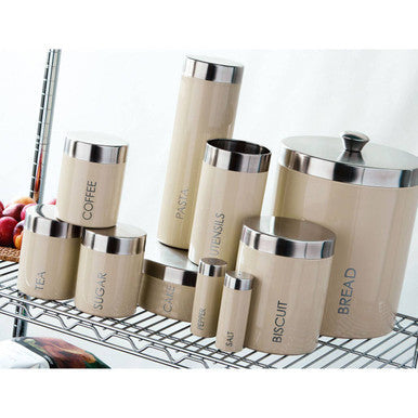 Orsina Liberty Cream Enamel Tea Coffee Sugar Canisters – Set of 3