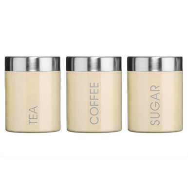 Orsina Liberty Cream Enamel Tea Coffee Sugar Canisters – Set of 3