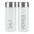 Orsina Liberty White Enamel Salt and Pepper Set | Stainless Steel Lids