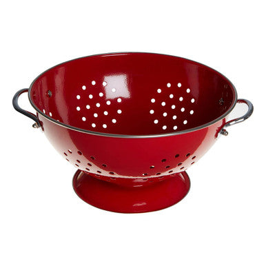 Orsina Hollis Retro Red Enamel Colander – Stainless Steel Strainer