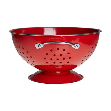Orsina Hollis Retro Red Enamel Colander – Stainless Steel Strainer