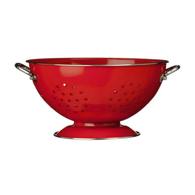 Orsina Hollis Retro Red Enamel Colander – Stainless Steel Strainer