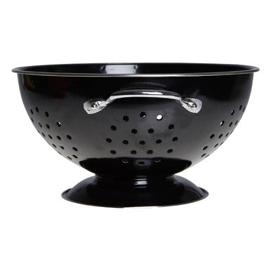 Orsina Hollis Retro Black Enamel Colander | Stainless Steel Strainer