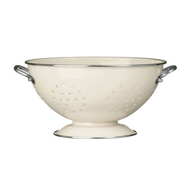 Orsina Hollis Retro Cream Enamel Colander – Stainless Steel Strainer