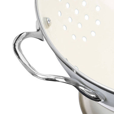 Orsina Hollis Retro Cream Enamel Colander – Stainless Steel Strainer