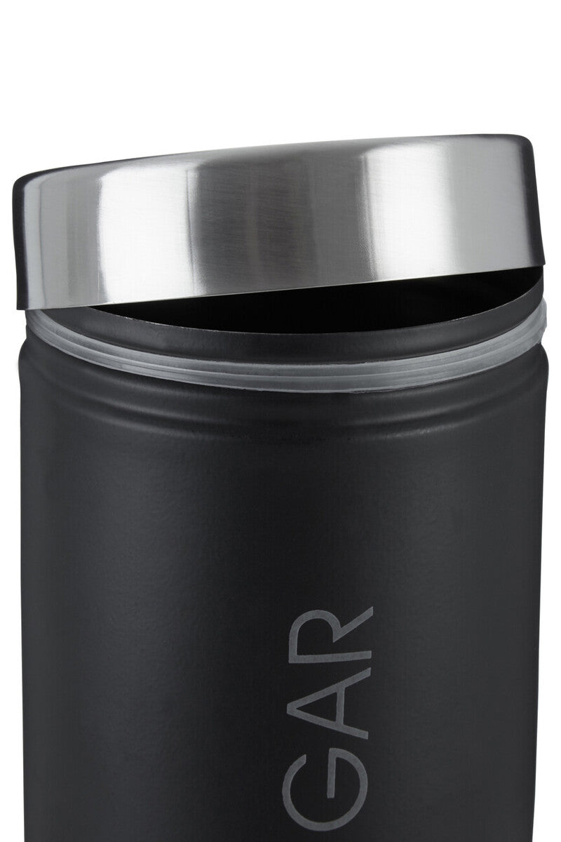Orsina Liberty Black Enamel Sugar Canister with Silver Lid – 1L