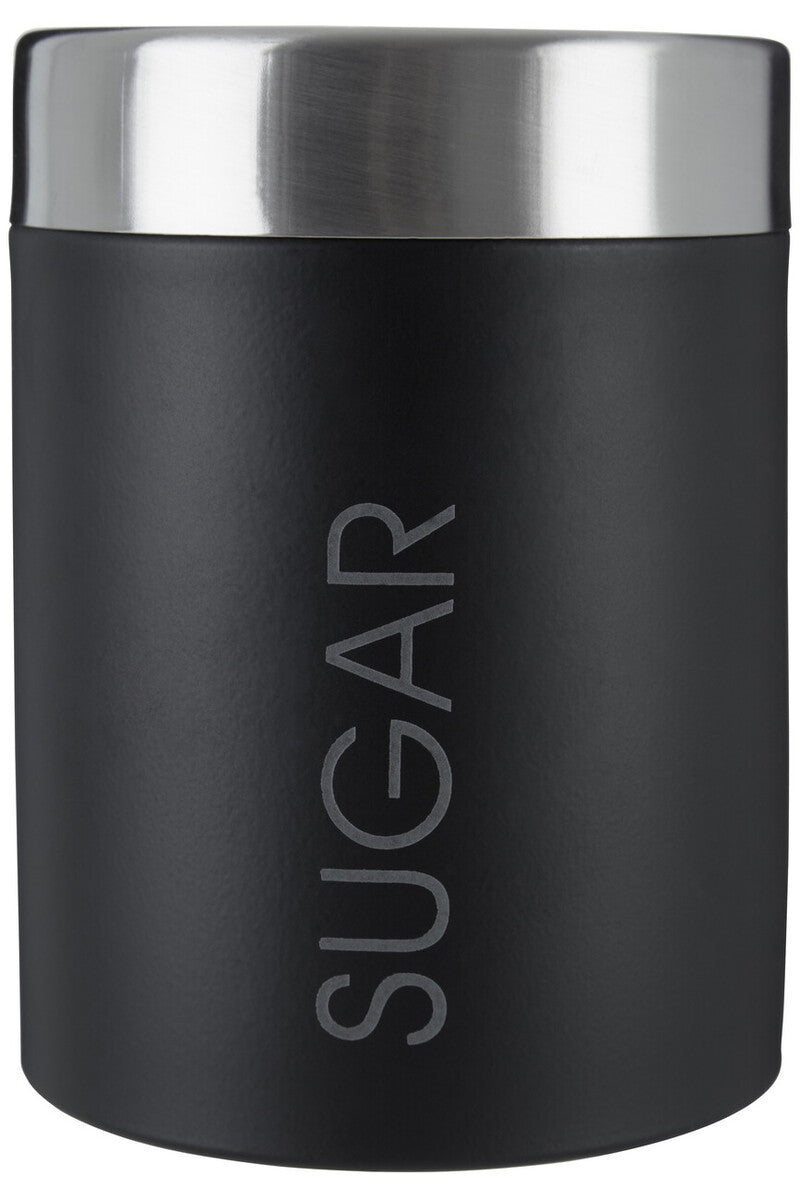 Orsina Liberty Black Enamel Sugar Canister with Silver Lid – 1L