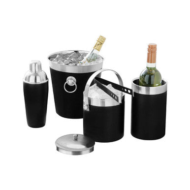 Orsina Black Enamel Champagne Bucket | Stainless Steel Wine Cooler