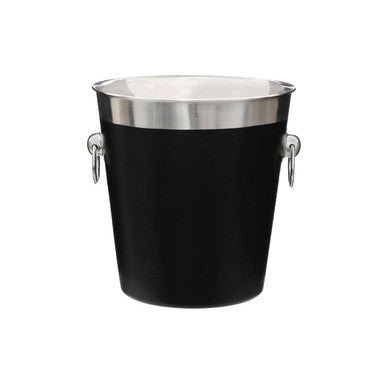 Orsina Black Enamel Champagne Bucket | Stainless Steel Wine Cooler