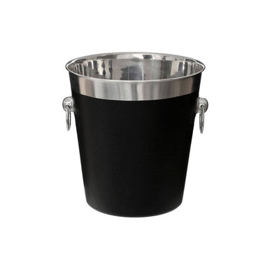 Orsina Black Enamel Champagne Bucket | Stainless Steel Wine Cooler