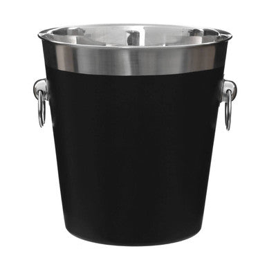 Orsina Black Enamel Champagne Bucket | Stainless Steel Wine Cooler