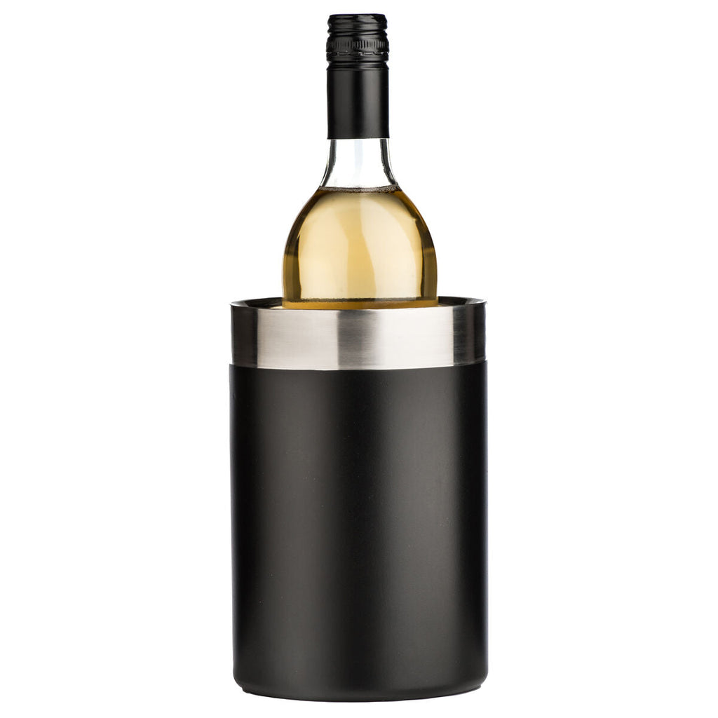 Orsina Black Enamel Bottle Cooler – Insulated Stainless Steel Wine Chiller